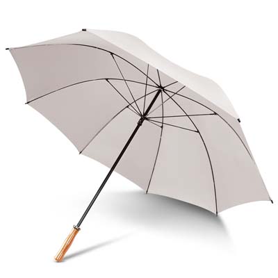 The TRENDS Pro Umbrella is a classic with large pongee canopy.  Electroplated steel shaft with wooden handle.  6 colours.