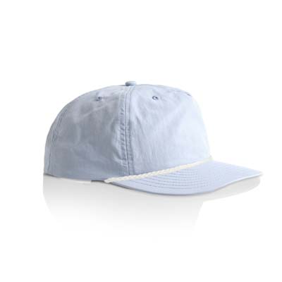 The AS Colour Surf Rope Cap is a mid profile, snapback cap with flat peak.  Contrast Rope across front.  6 colours available.  Great with added embroidery.
