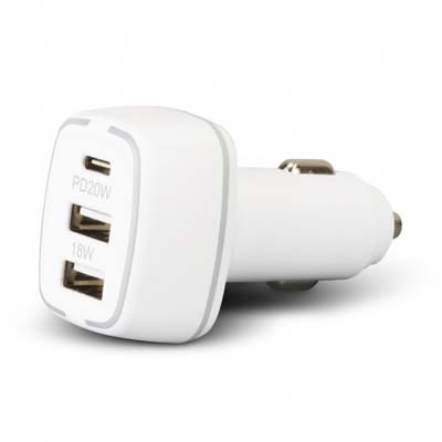 The TRENDS Photon Car Charger is an essential fast car charger with 3 charging points.  Branding available.  Great promo products for your clients or staff travels.