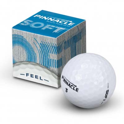 The TRENDS Pinnacle Soft Golf Ball is a professional and affordable top tier golf ball. Individually boxes. Printing on balls. Unbranded not available.
