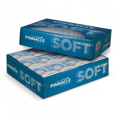 The TRENDS Pinnacle Soft Golf Ball is a professional and affordable top tier golf ball.  Individually boxes.  Printing on balls.  Unbranded not available.