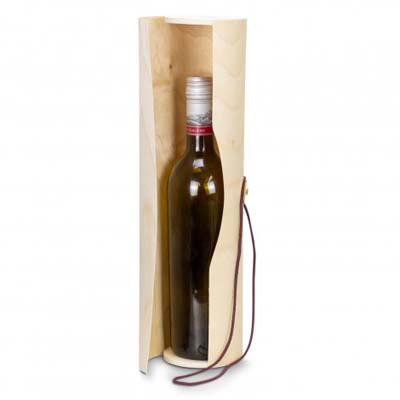 The TRENDS Tuscany Wine Tube is a unique wine presentation tube made from natural pine wood.  Button and tie closure.  Print available.  