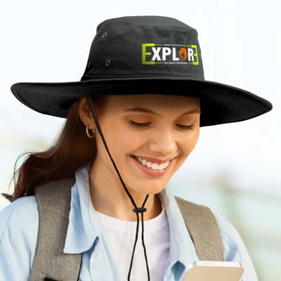 The TRENDS Austral Wide Brim Hat is a cotton twill, classic wide brim hat.  UPF50.  8 colours.  Full Colour transfer available for your logo branding.