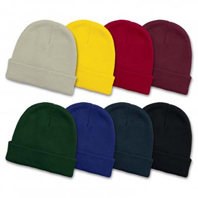 The TRENDS Everest Youth Beanie is a warm, knitted, acrylic beanie with roll up cuff.  Youth size.  8 colours.  Great embroidered youth beanies.