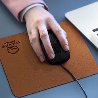 The TRENDS Leatherette Mouse Pad is a premium mouse mat - made from leather look PU.  2 colours available.  Debossing and full colour transfer available.