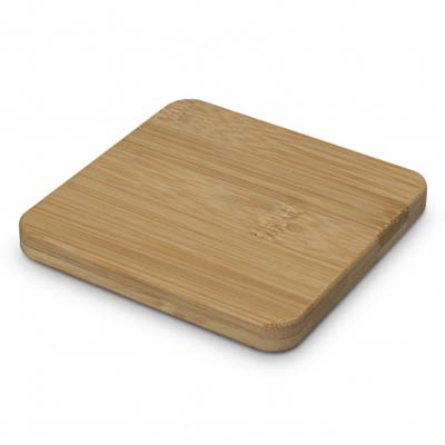 The TRENDS Bamboo Bottle Opener Coaster is a natural bamboo coaster with built in bottle opener.  Print or engraved logo available.  