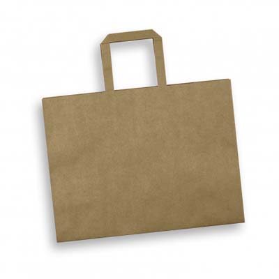The TRENDS Large Flat Handle Paper Bag is made from 180gsm FSC certified materials.  Flat Handles.  Reinforced base.  3 colours available.
