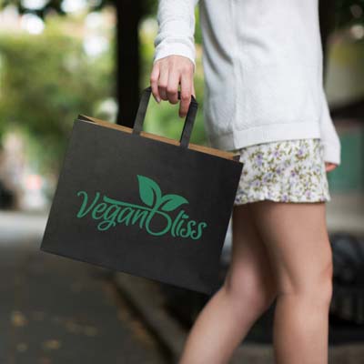 The TRENDS Large Flat Handle Paper Bag is made from 180gsm FSC certified materials.  Flat Handles.  Reinforced base.  3 colours available.