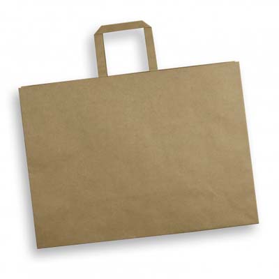 The TRENDS Extra Large Flat Handle Paper Bag is made from 180gsm material with 100gsm paper handles.  Reinforced base.  3 colours.