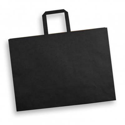 The TRENDS Extra Large Flat Handle Paper Bag is made from 180gsm material with 100gsm paper handles.  Reinforced base.  3 colours.