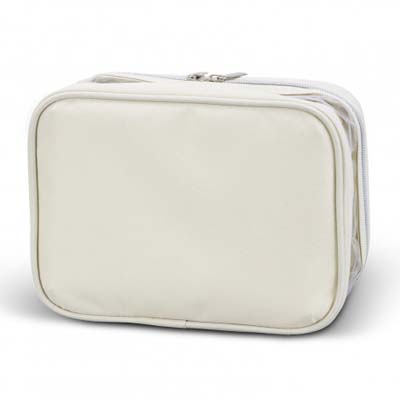 The TRENDS Peony Cosmetic Bag is a stylish, practical, 3 litre cosmetic bag.  Double zippered closure.  Ecru.  Great branded cosmetic bags.