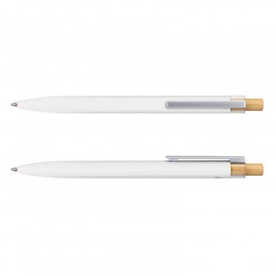 The TRENDS Windsor Pen is a retractable ball point pen. Recycled Aluminium barrel. Black Ink. Silver Clip, Bamboo Pusher. 7 colours.