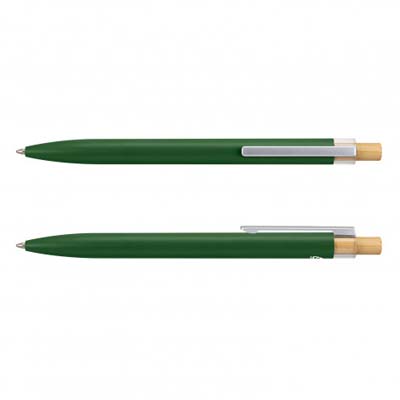 The TRENDS Windsor Pen is a retractable ball point pen. Recycled Aluminium barrel. Black Ink. Silver Clip, Bamboo Pusher. 7 colours.