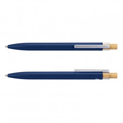 The TRENDS Windsor Pen is a retractable ball point pen. Recycled Aluminium barrel. Black Ink. Silver Clip, Bamboo Pusher. 7 colours.