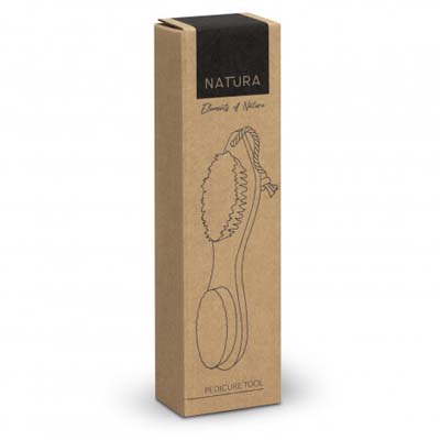 The Trends Natura Pedicure Tool is a 4 in 1 pedicure tool with natural bamboo handle.  Branding available with your logo printed on the handle. 