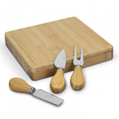 The TRENDS Natura Kensington Cheese Board square is a bamboo board with slide out cutlery drawer.  Laser Engraving available with your logo.  