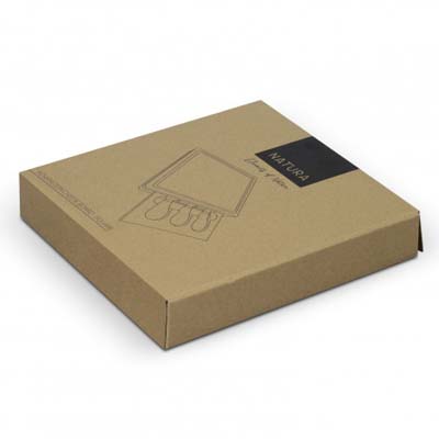 The TRENDS Natura Kensington Cheese Board square is a bamboo board with slide out cutlery drawer.  Laser Engraving available with your logo.  