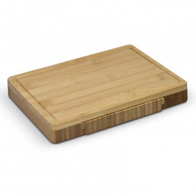 The TRENDS Natura Kensington Cheese Board is a quality rectangular bamboo cheese board. Slide out cutlery door. Engraving available.