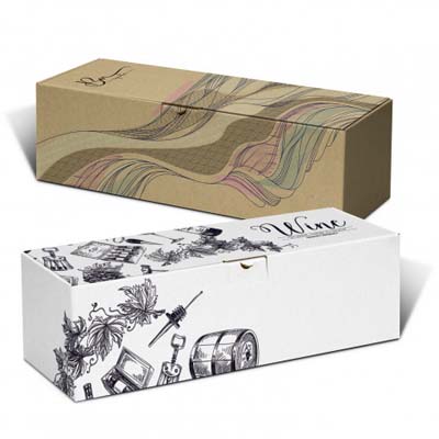 The TRENDS Die Cut Box with Locking Lid is suitable for a magnum bottle.  Premium presentation box.  Can be printed in full colour with your logo.