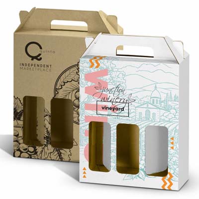 The TRENDS Wine Carry Pack Triple is a smart presentation box designed to carry 3 bottles. Printed packaging available with your logo.