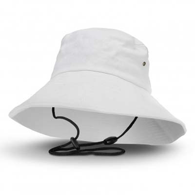 The TRENDS Yuma Bucket Hat is a premium wide brim bucket hat. 100% cotton twill. 3 colours. Transfer or embroidery available.