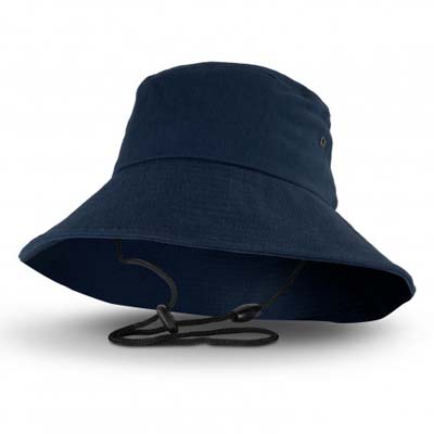 The TRENDS Yuma Bucket Hat is a premium wide brim bucket hat. 100% cotton twill. 3 colours. Transfer or embroidery available.