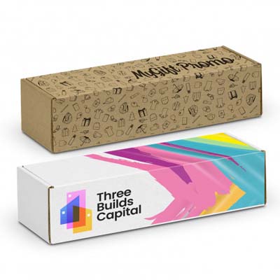 The TRENDS Die Cut Box with Locking Lid is perfect for presenting bottles.  Digital print available.  295x76x76mm.  