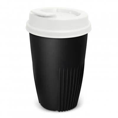 The IdealCup is the first reusable coffee cup to be designed and made in NZ.  470ml.  Black cup with choice of 10 lid colours.  Just add your logo.