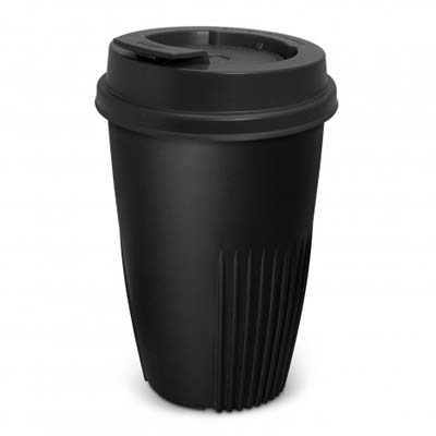 The IdealCup is the first reusable coffee cup to be designed and made in NZ.  470ml.  Black cup with choice of 10 lid colours.  Just add your logo.