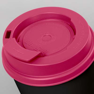 The IdealCup is the first reusable coffee cup to be designed and made in NZ.  470ml.  Black cup with choice of 10 lid colours.  Just add your logo.