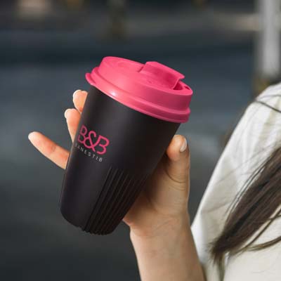 The IdealCup is the first reusable coffee cup to be designed and made in NZ.  470ml.  Black cup with choice of 10 lid colours.  Just add your logo.