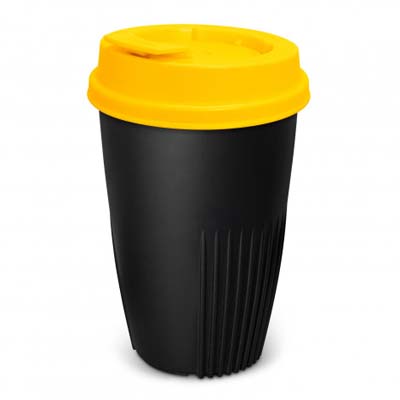 The IdealCup is the first reusable coffee cup to be designed and made in NZ.  470ml.  Black cup with choice of 10 lid colours.  Just add your logo.