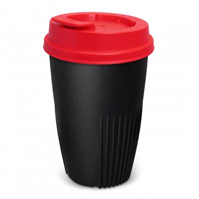 The IdealCup is the first reusable coffee cup to be designed and made in NZ.  470ml.  Black cup with choice of 10 lid colours.  Just add your logo.