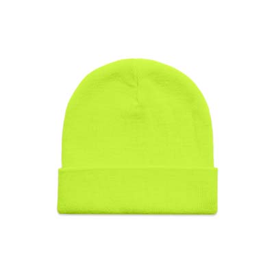 The AS Colour Cuff Safety Beanie is a mid weight 100% acrylic beanie.  Designed as tight knit for durability.  2 safety colours.  Add your logo for your team.