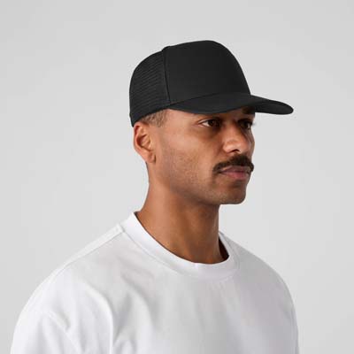 The AS Colour Stock Trucker Cap is a high profile, snapback cap.  Tonal under peak lining.  Mesh Back.  6 colours.  Just add your logo.