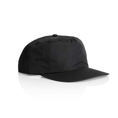 The AS Colour Surf Cap is a mid profile, snapback cap.  Lightweight.  100% Nylon.  49 colours.  Great for embroidery and retail brands.