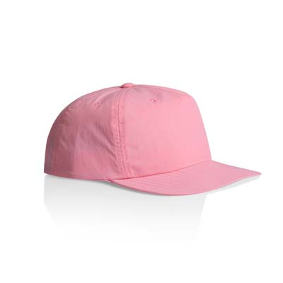 The AS Colour Surf Cap is a mid profile, snapback cap.  Lightweight.  100% Nylon.  49 colours.  Great for embroidery and retail brands.
