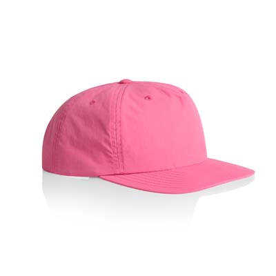 The AS Colour Surf Cap is a mid profile, snapback cap.  Lightweight.  100% Nylon.  49 colours.  Great for embroidery and retail brands.