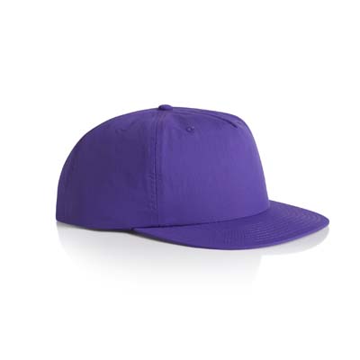 The AS Colour Surf Cap is a mid profile, snapback cap.  Lightweight.  100% Nylon.  49 colours.  Great for embroidery and retail brands.