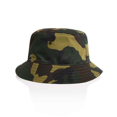 The AS Colour Camo Bucket Hat is a lightweight 100% cotton bucket hat with all over camo print.  Just add your logo. 