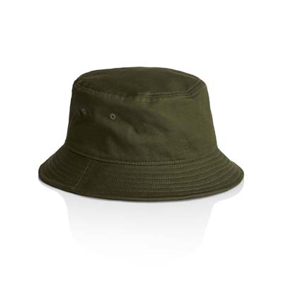 The AS Colour Bucket Hat is a light-mid weight 100% cotton bucket hat. 14 colours. Great option for branded summer apparel.
