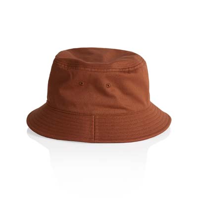 The AS Colour Bucket Hat is a light-mid weight 100% cotton bucket hat. 14 colours. Great option for branded summer apparel.