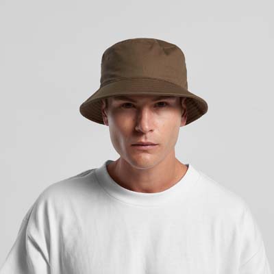 The AS Colour Bucket Hat is a light-mid weight 100% cotton bucket hat.  14 colours.  Great option for branded summer apparel.