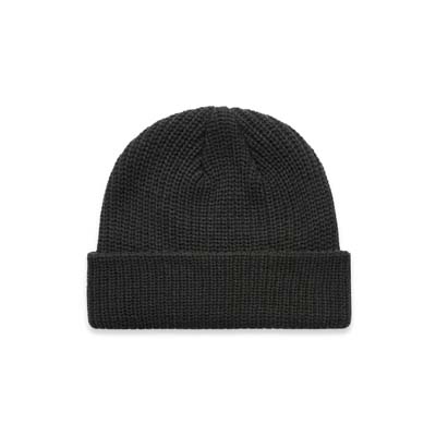 The AS Colour Cable Beanie is a fisherman style beanie.  100% acrylic.  16 colours.  Wide, rubbed knit.  Snug fit.  Just add your embroidery.