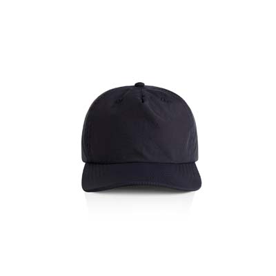 The AS Colour Surf Kids Cap is a lightweight unstructured design made from 100% recycled nylon.  Black and Navy.  Soft Foam Peak. 