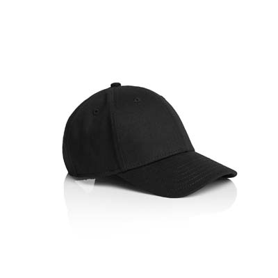 The AS Colour Icon Kids Cap is a mid profile, 6 panel cap is a mid weight 100% cotton for comfort.  In Black.  Great matching kids caps.