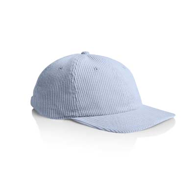 The AS Colour Class Cord Cap is a mid weight, unstructured 6 panel cap.  100% cotton.  Flat peak, tonal under peak.  9 colours