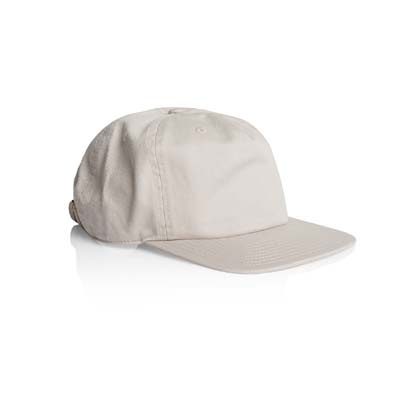 The AS Colour Class Five Panel Cap is a lightweight, mid profile cap.  100% cotton.  Flat peak..  Tear out label.  4 colours available.
