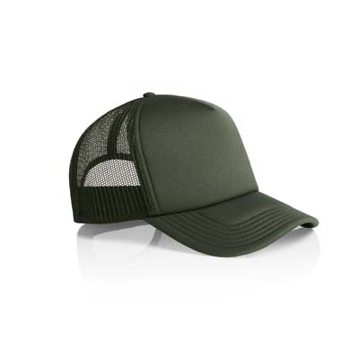 The AS Colour Frame Foam Trucker Cap is a high profile snapback cap with a curved peak. 12 colours. Great trucker cap ready for your branding.