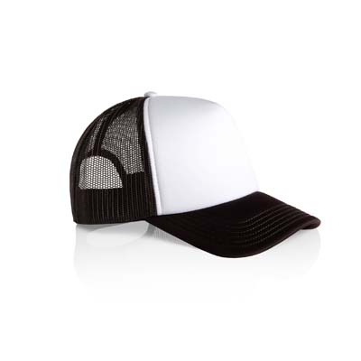 The AS Colour Frame Foam Two Tone Trucker is a high profile snapback cap.  High profile.  Curved Peak.  3 colour variations. 